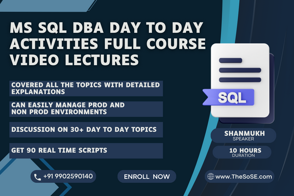 MS Sql DBA Day to Day Activities